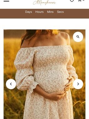 Off-Shoulder Smocked Maxi Dress in Cream Floral - Maternity